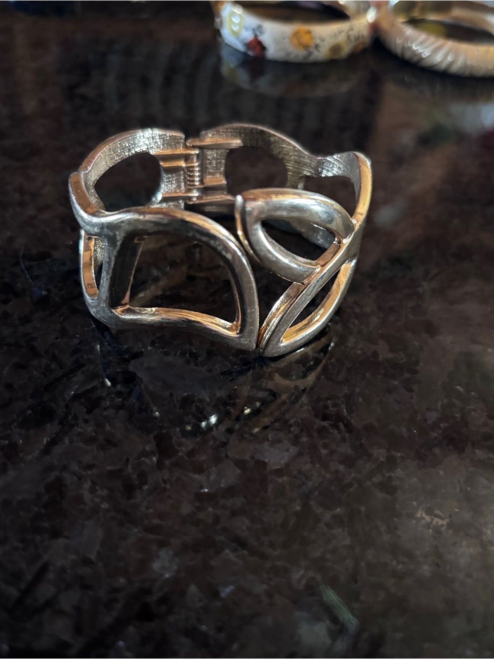 Gold Openwork Geometric Cuff Bracelet